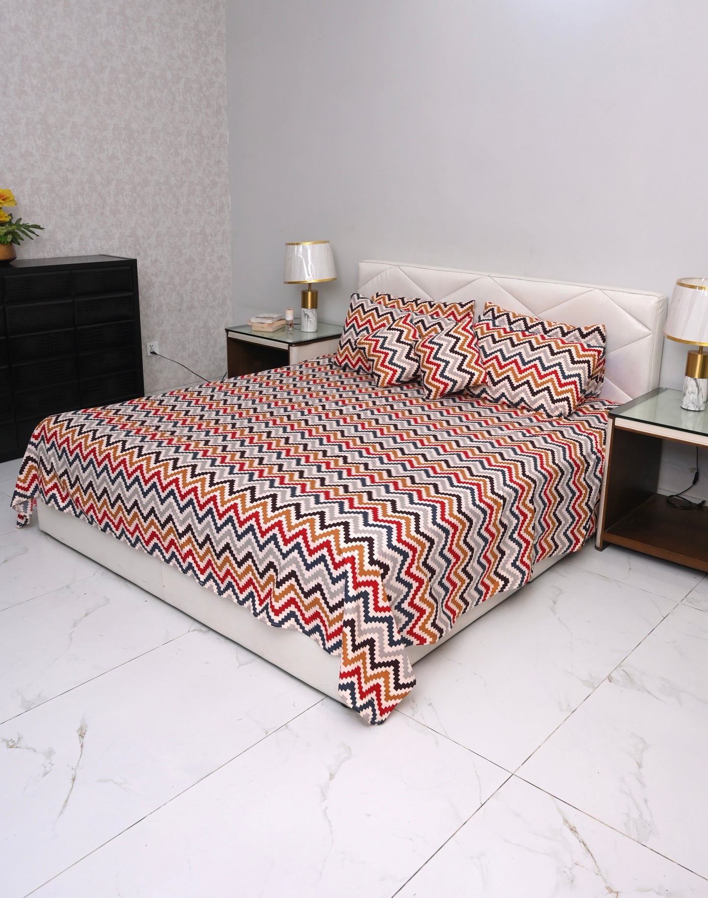 Colour Wave Printed Bedsheet