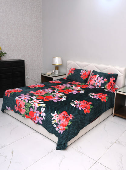 Emerald Geometric - 200 GSM fleece bedsheet