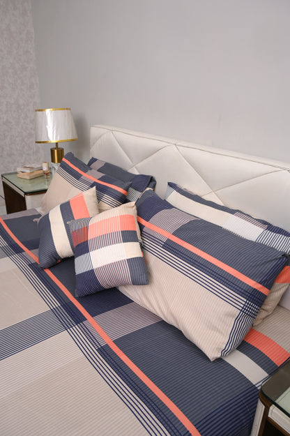 Pastel Stripes Printed Bedsheet Set