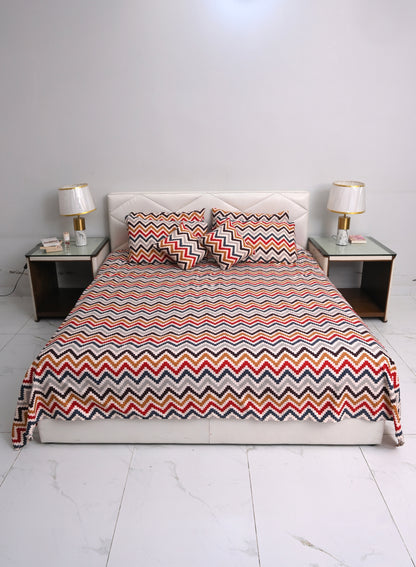 Colour Wave Printed Bedsheet