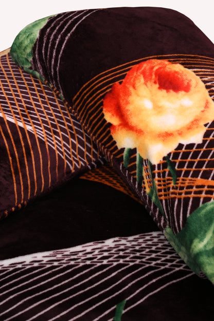 Mocha Rose - 200 GSM fleece bedsheet