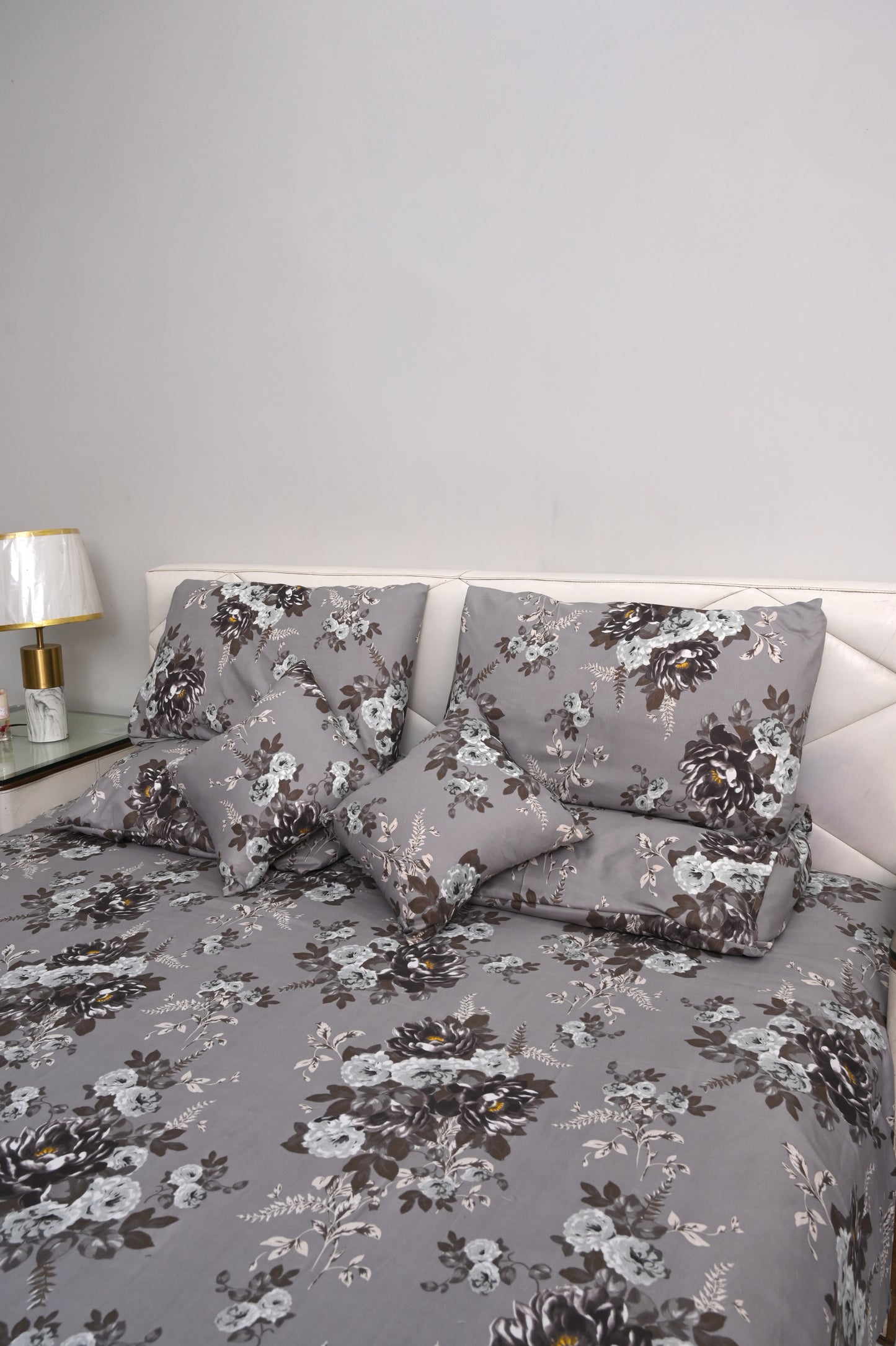 Ash Rose Printed Bedsheet Set