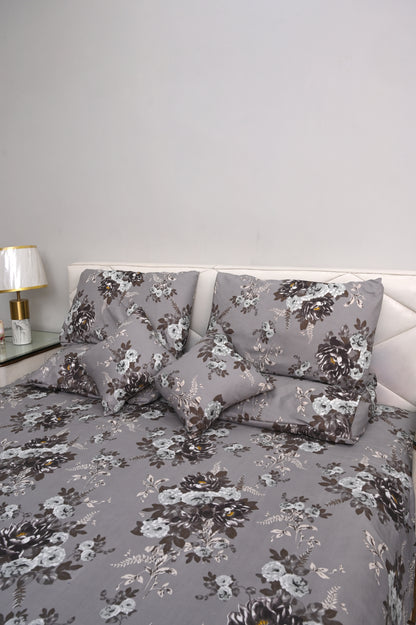 Ash Rose Printed Bedsheet Set