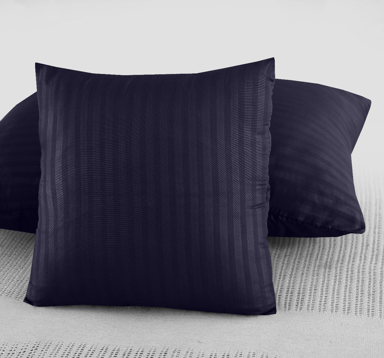 Polyester Navy Satin Stripe Bedsheet