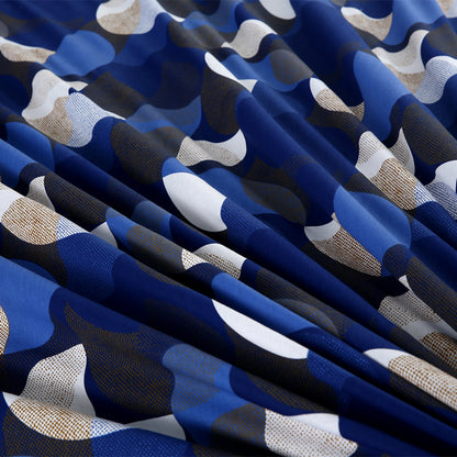 Geometric Navy Printed Bedsheet