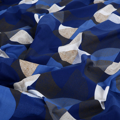 Geometric Navy Printed Bedsheet