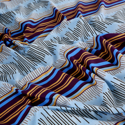 Twilight Stripes Printed Bedsheet