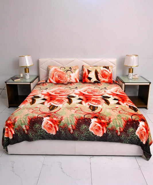 Crimson Rose - 200 GSM fleece bedsheet