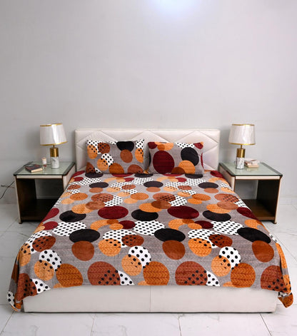 Polka Dots - 200 GSM fleece bedsheet