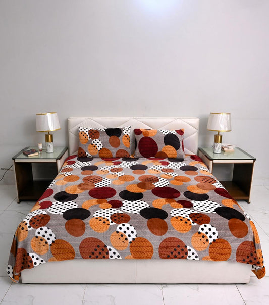 Polka Dots - 200 GSM fleece bedsheet