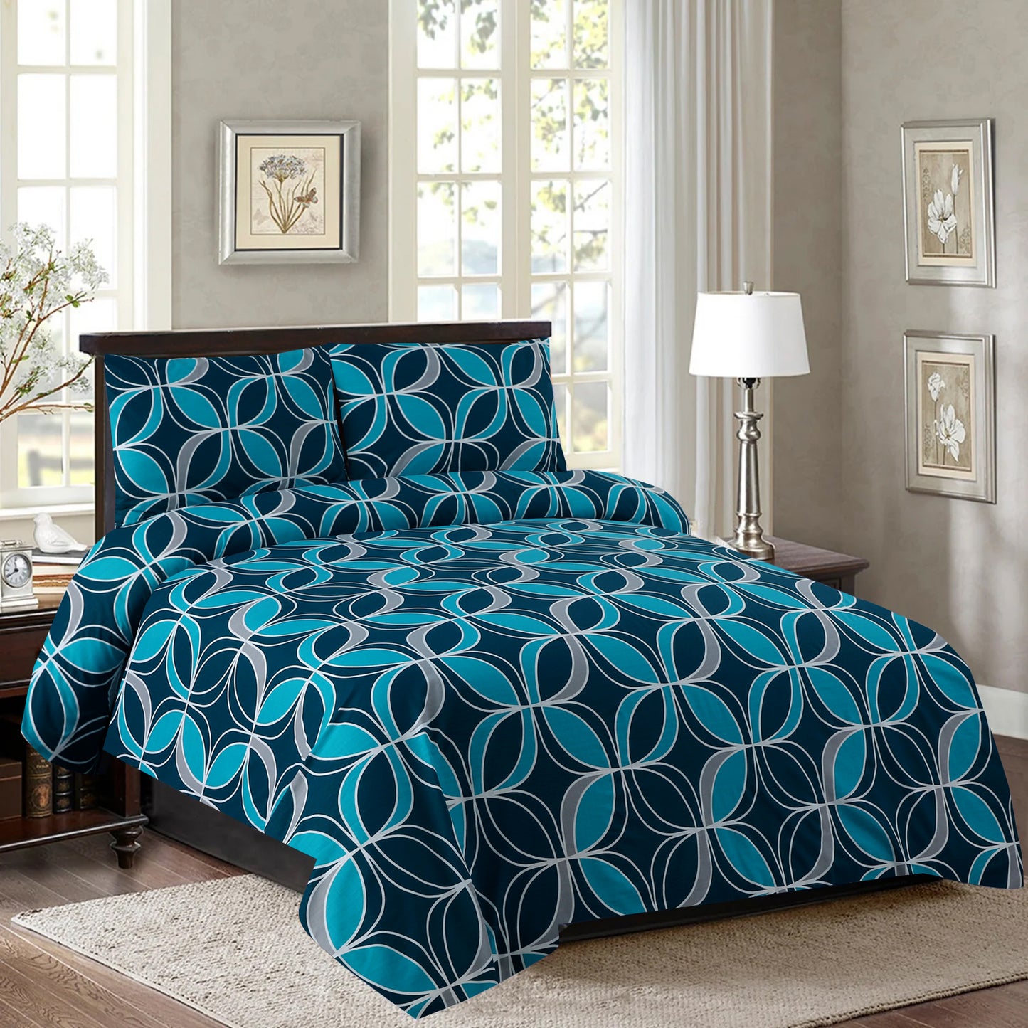 Geometric Zinc Printed Bedsheet