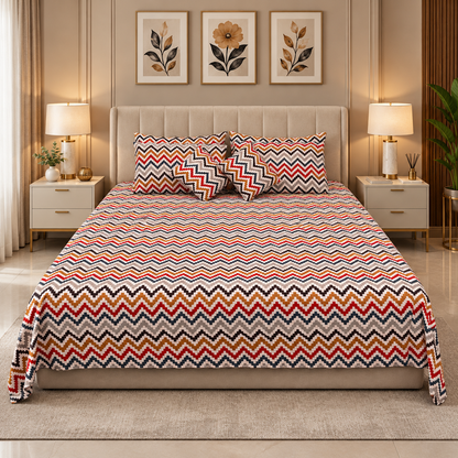 Colour Wave Printed Bedsheet