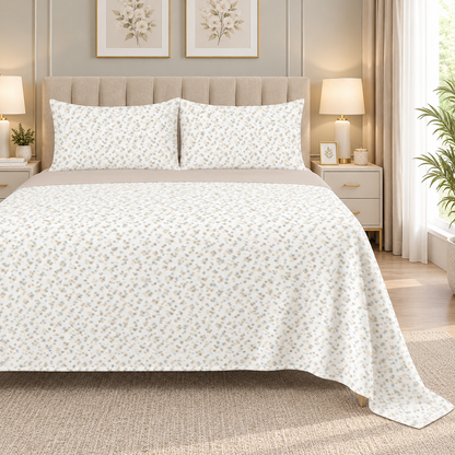 Soft Haze Fleece Bedsheet - Caramel Mist