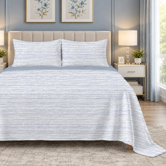 Breva Fleece Bedsheet - Blue