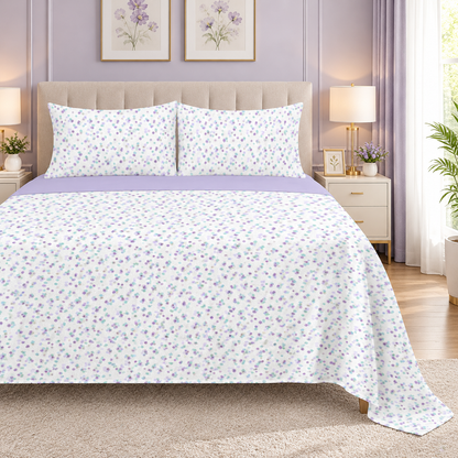 Soft Haze fleece bedsheet - Lavender mist