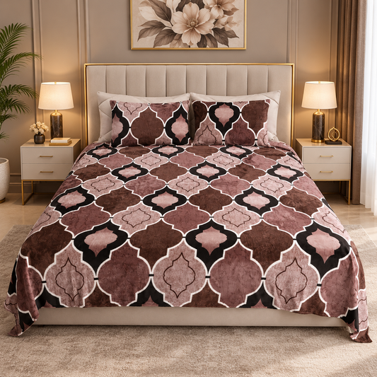 Royal Geometric - 200 GSM Fleece Bedsheet