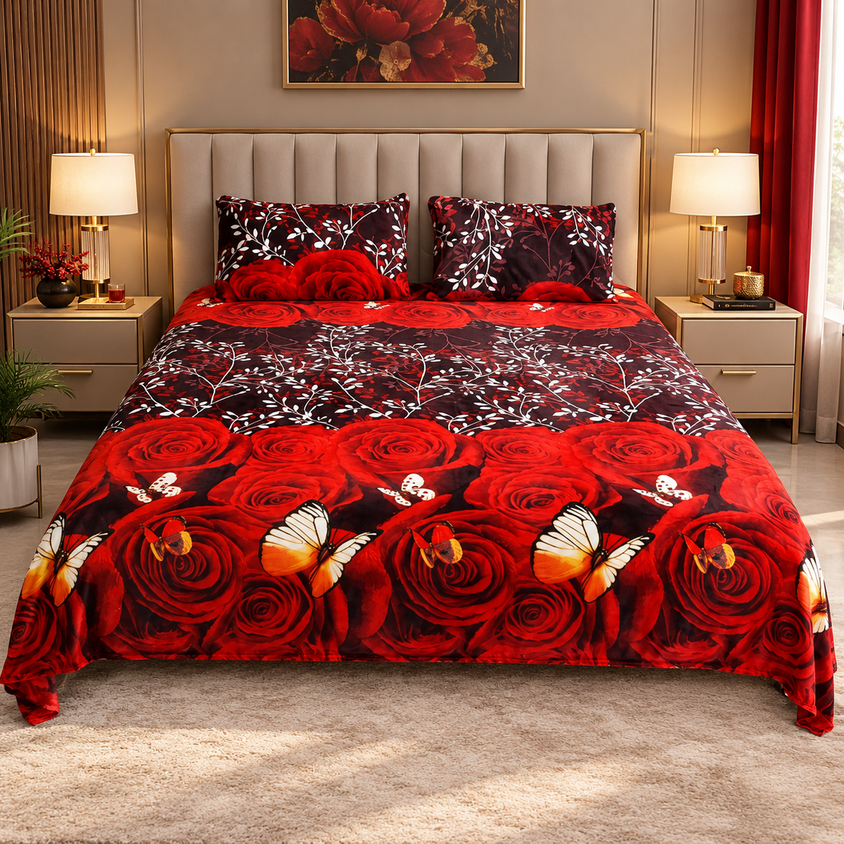 Redwood - 200 GSM fleece bedsheet