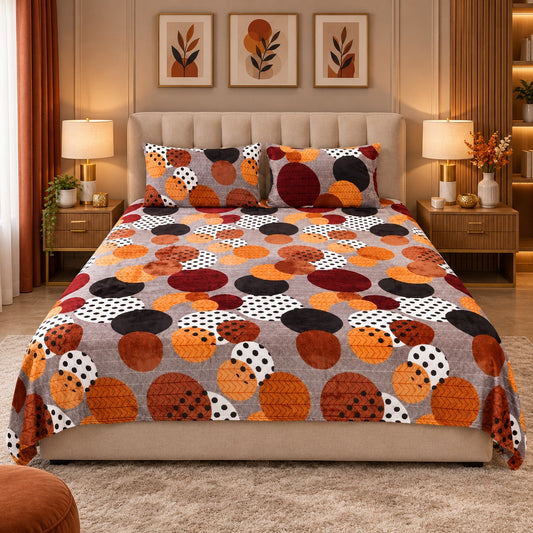 Polka Dots - 200 GSM fleece bedsheet