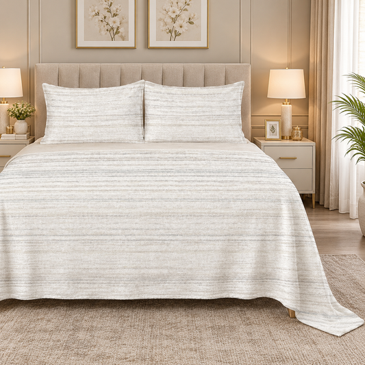 Breva Fleece Bedsheet - Beige