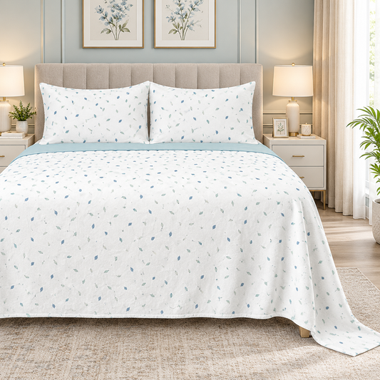 Raindrop Fleece Bedsheet - Aqua