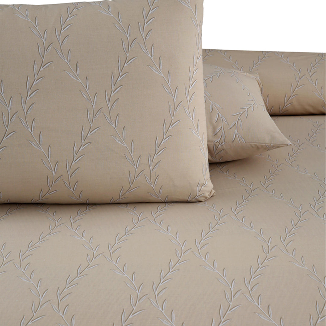 Oasis Beige Printed Bedsheet