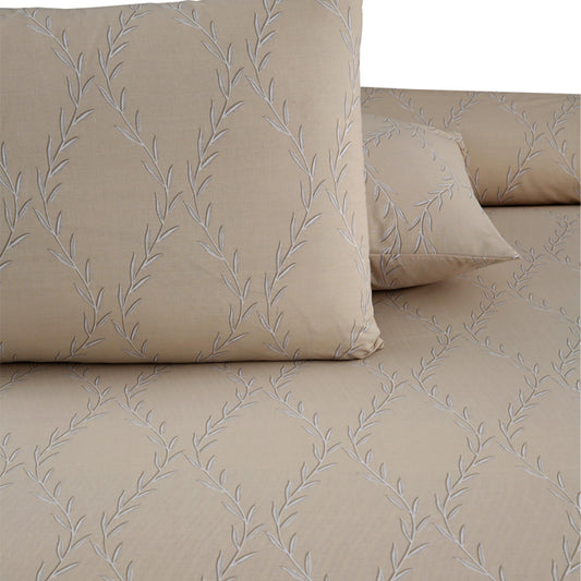 Oasis Beige Printed Bedsheet