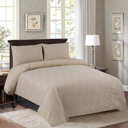 Oasis Beige Printed Bedsheet