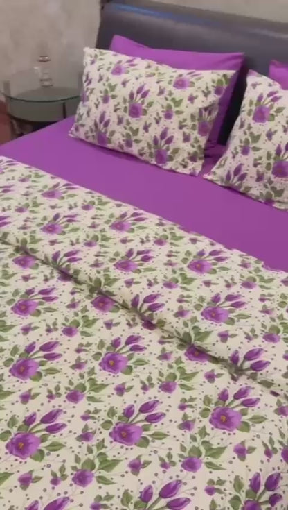 Garden Grace Duvet Cover Set 6pcs -  Purple